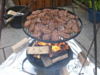unser Schwenkgrill - hmmm lecker